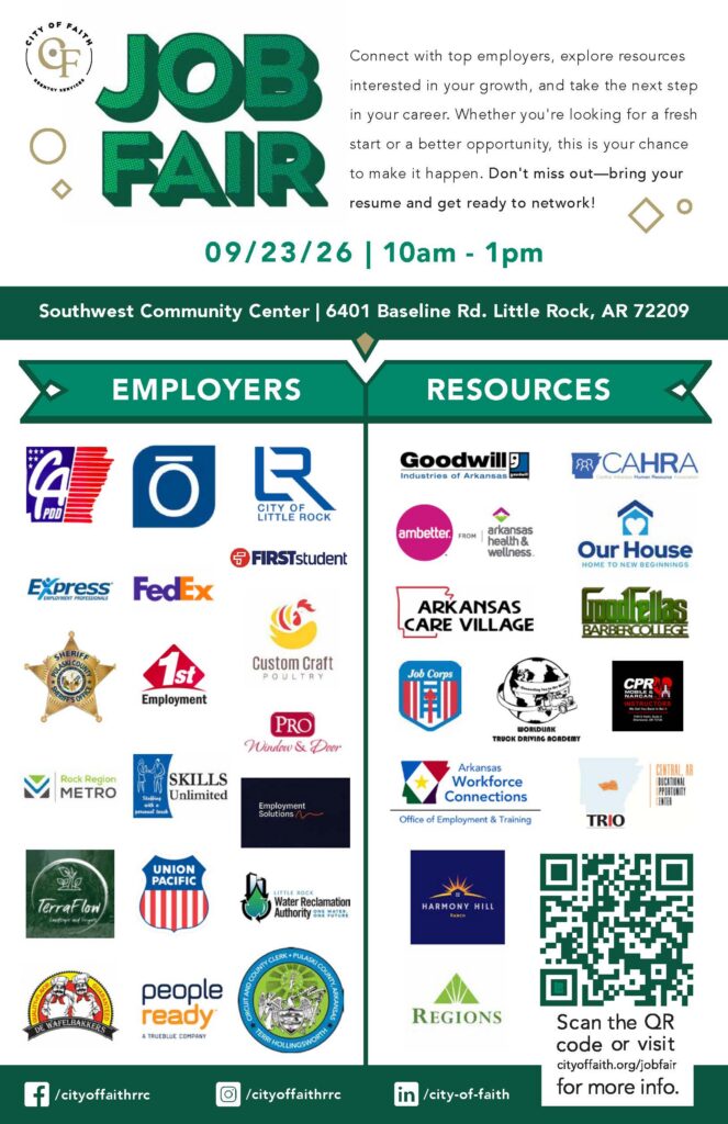 City of Faith Job Fair in Little Rock Flyer