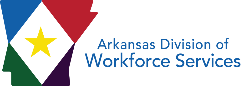 Logo with the state of Arkansas graphic followed by Arkansas Division of Workforce Services text