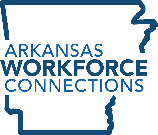 AR state outline with Arkansas Workforce Connections written over the middle